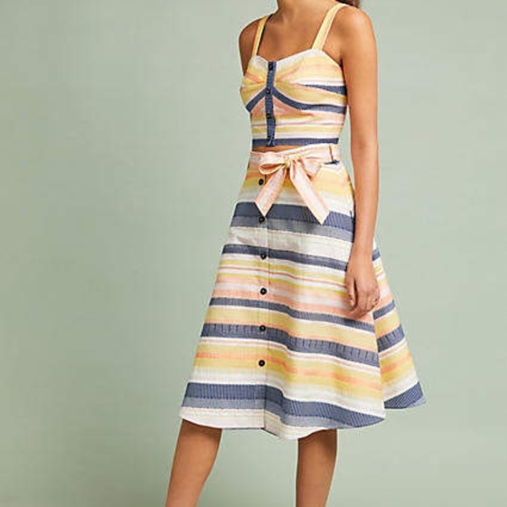 Anthropologie Hutch Crop Top & Skirt Set